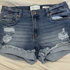 Distressed Denim Shorts